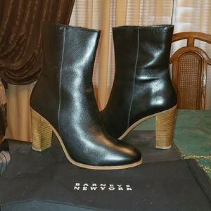 Black leather ankle boots
